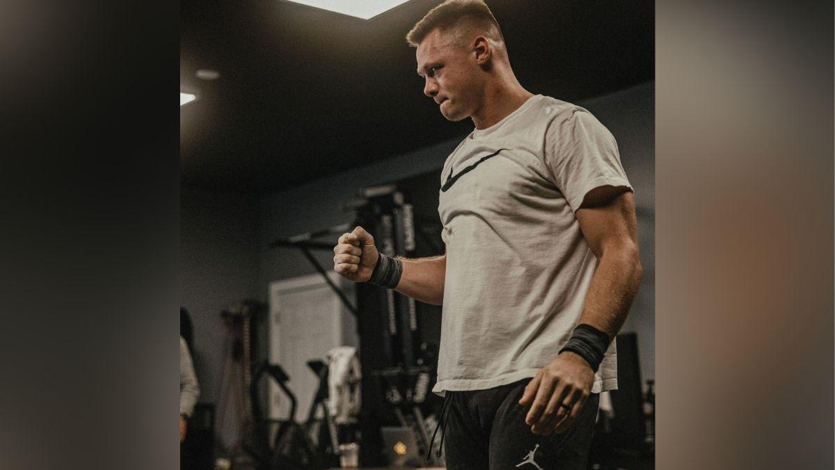CrossFitter Jayson Hopper pumping his fist.