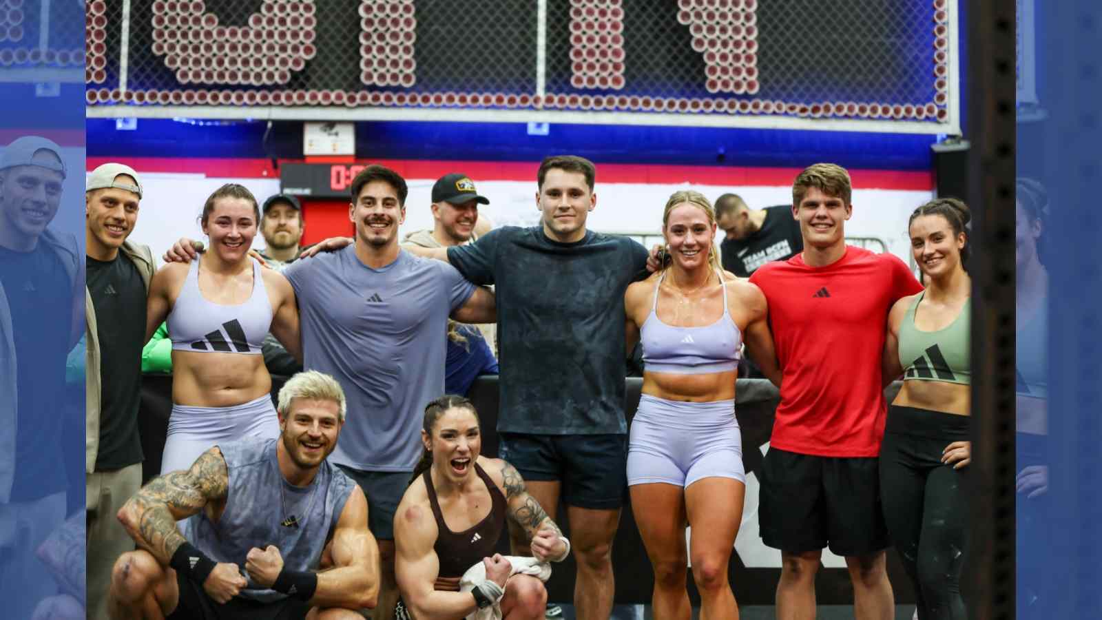 Athletes pose together