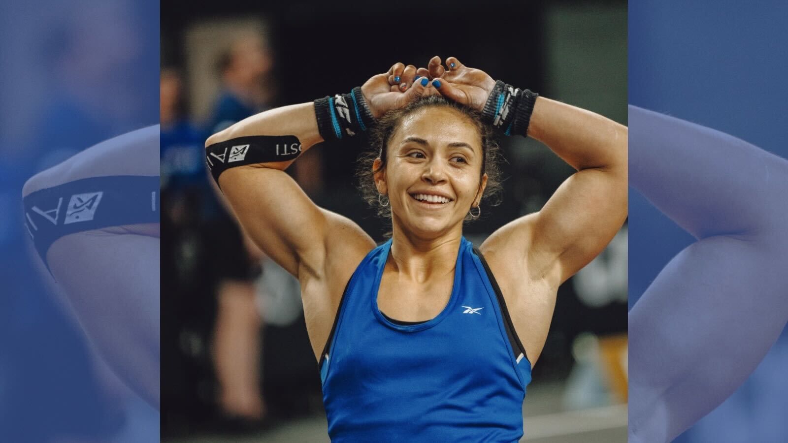 Athlete smiles after competition